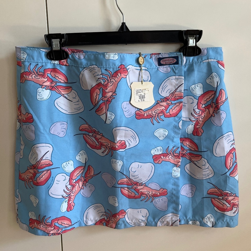 Vineyard Vines Lobster Vasque wrap‎ mini skirt size medium ocean maine